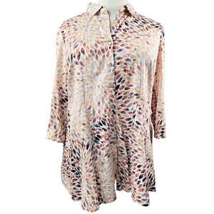Nic+Zoe Morning Burst Geometric Ombre Effect Shirt Jacket Tunic Art to Wear